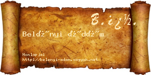 Belényi Ádám névjegykártya