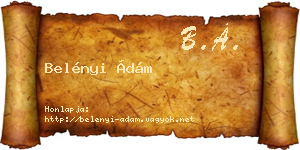 Belényi Ádám névjegykártya
