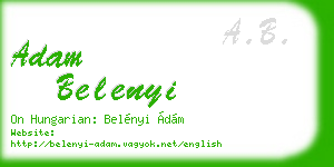 adam belenyi business card